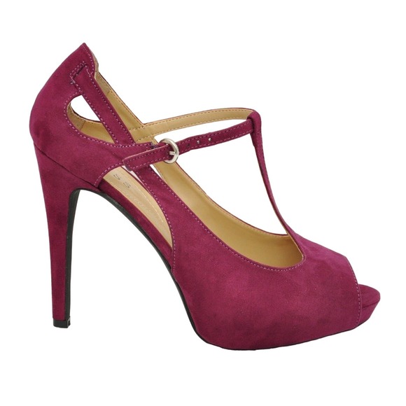 Guess ZANDRA Textile T-Strap Open Toe Stiletto Heel Platform Pump Sandal 9 New - Picture 2 of 6